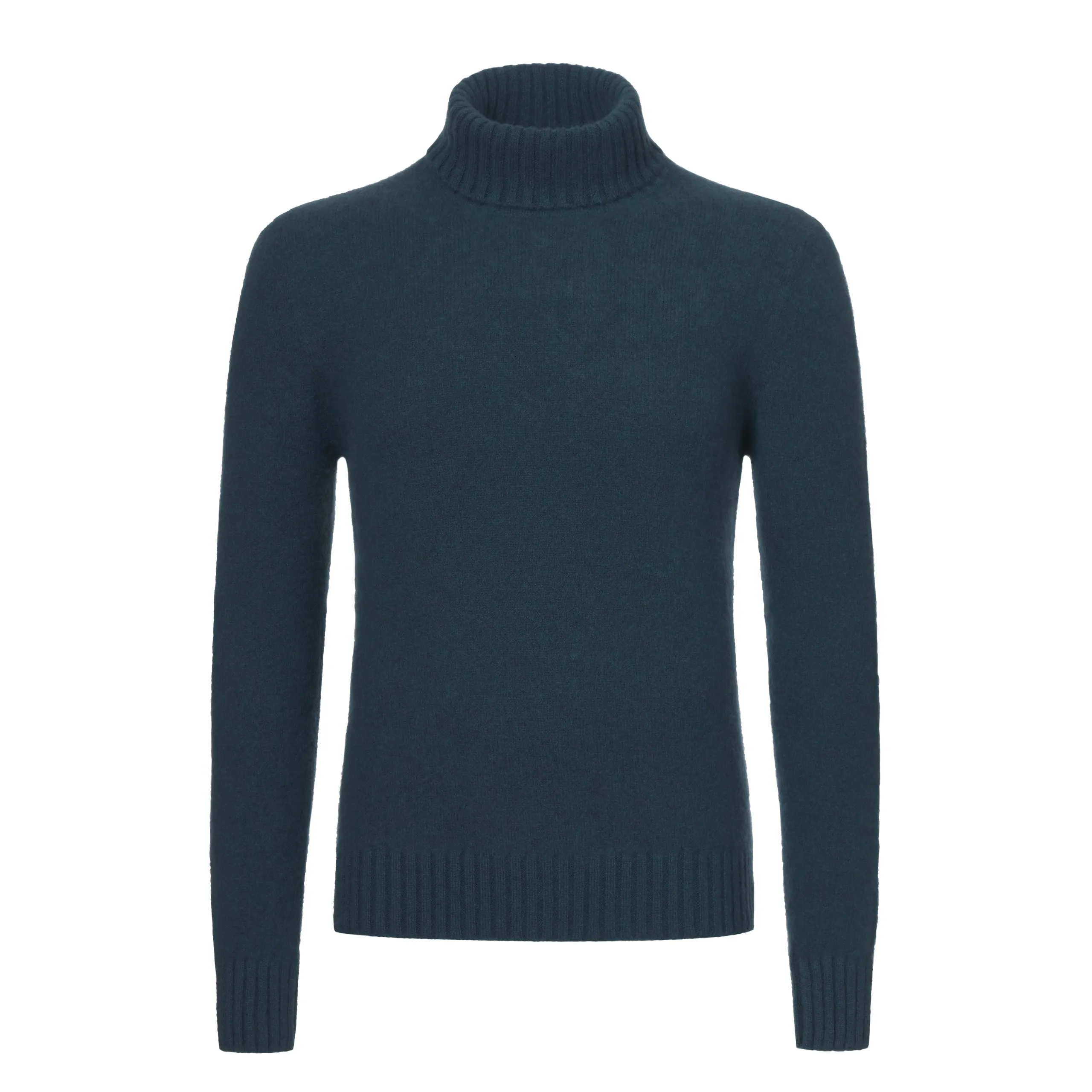 Cashmere Turtleneck Sweater in Teal Dark Blue
