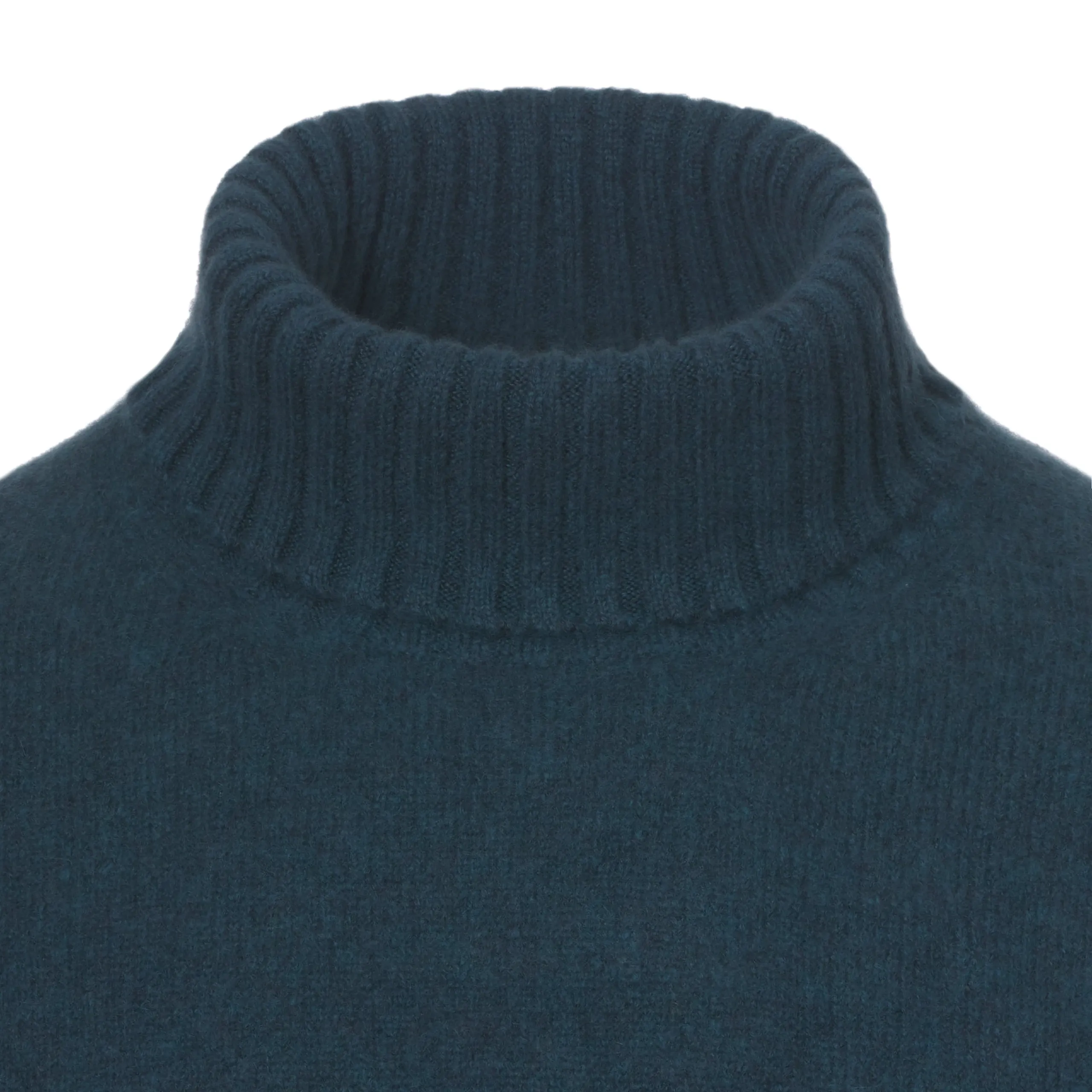 Cashmere Turtleneck Sweater in Teal Dark Blue