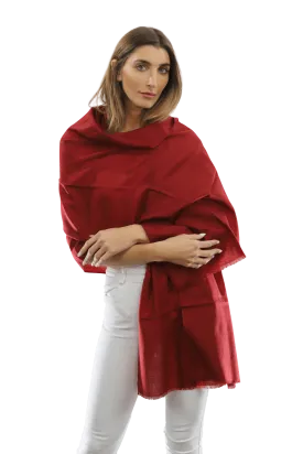 Casual Pashmina with eyelash Fringes - Red