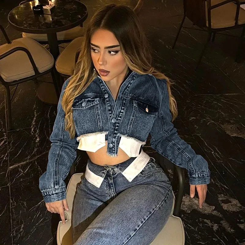 Charming Raw Edge Denim Jacket
