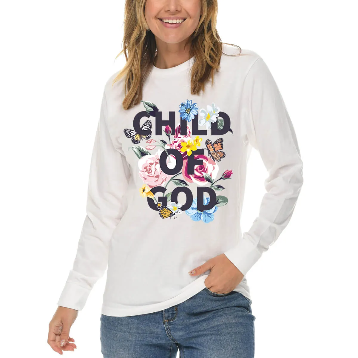 Child Of God Floral Long Sleeve T Shirt
