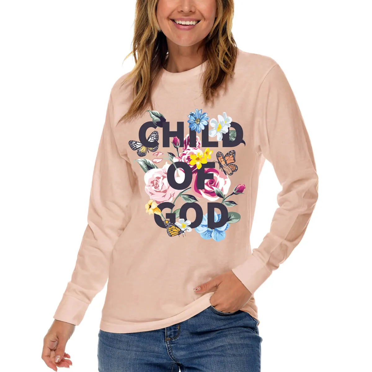 Child Of God Floral Long Sleeve T Shirt