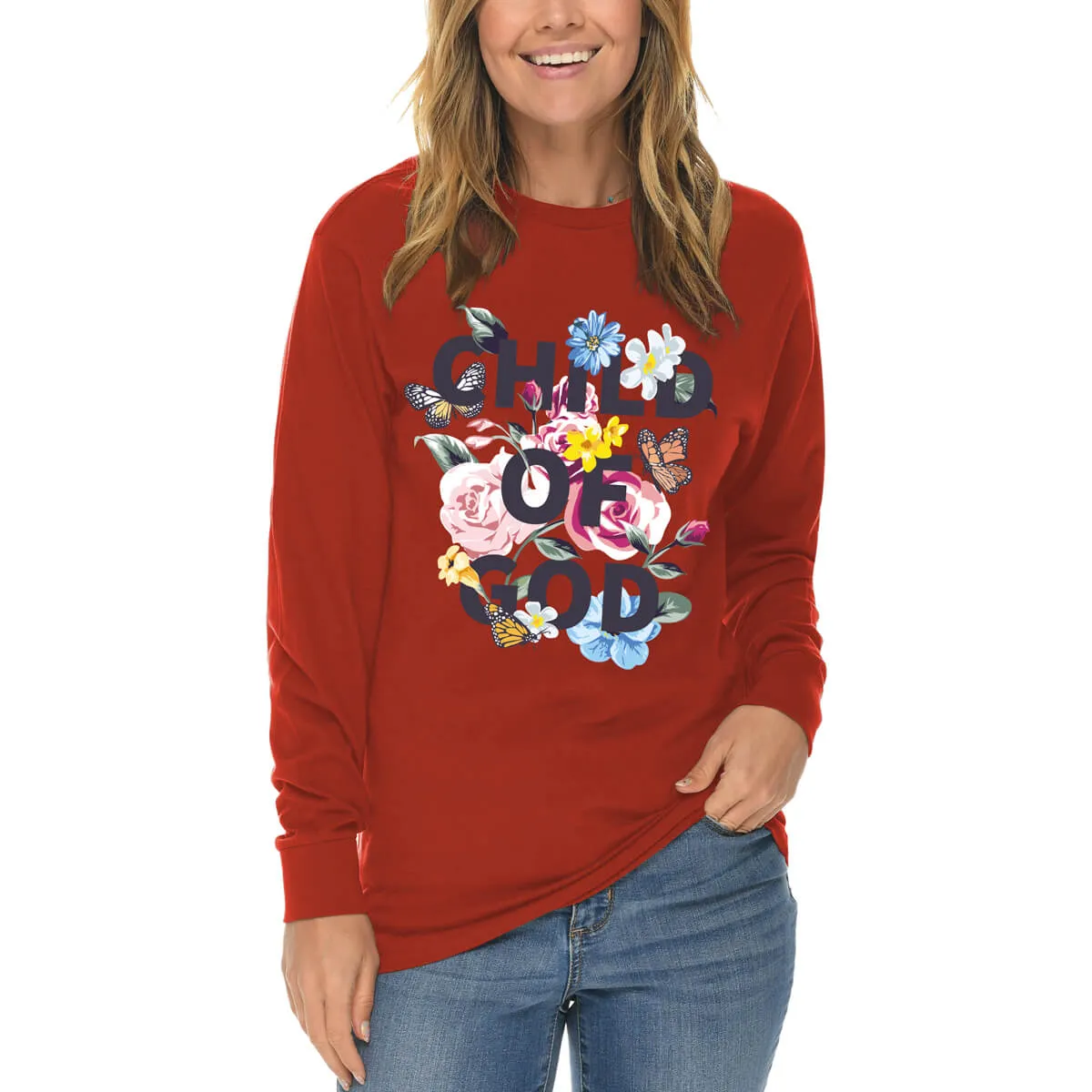 Child Of God Floral Long Sleeve T Shirt
