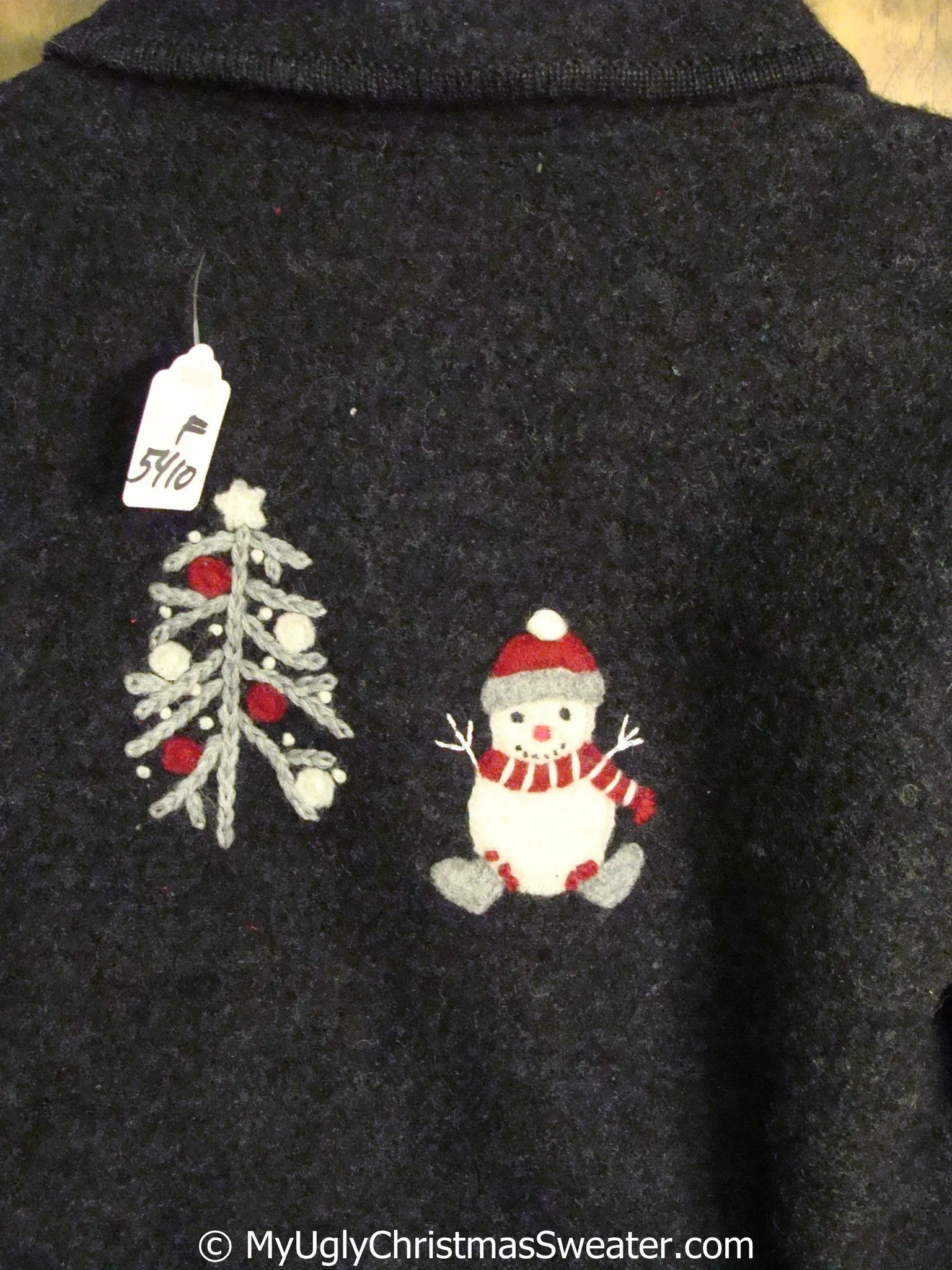 Christmas Sweater with Skiing Snowman on Front and Back
