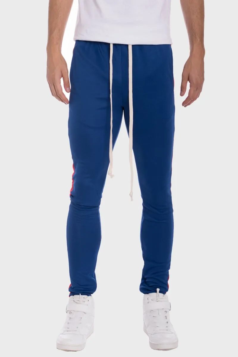 CLASSIC SKINNY FIT TRACK PANTS- ROYAL/ RED