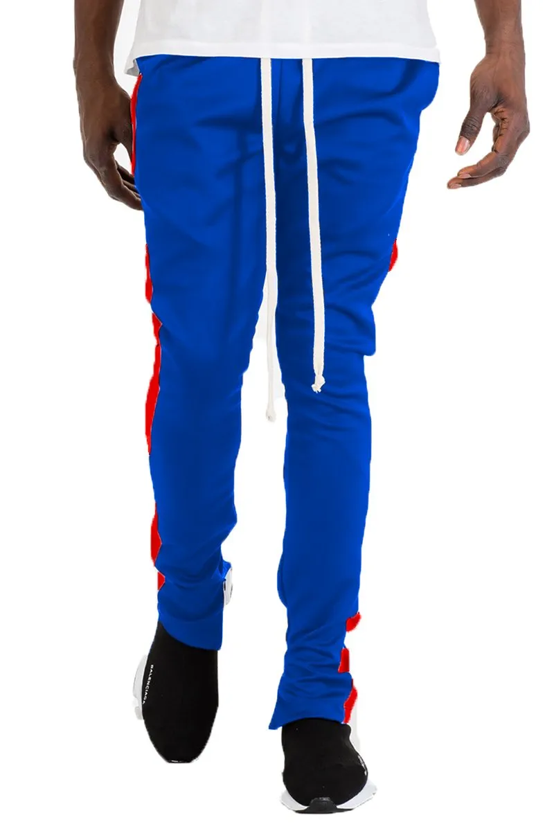 CLASSIC SKINNY FIT TRACK PANTS- ROYAL/ RED