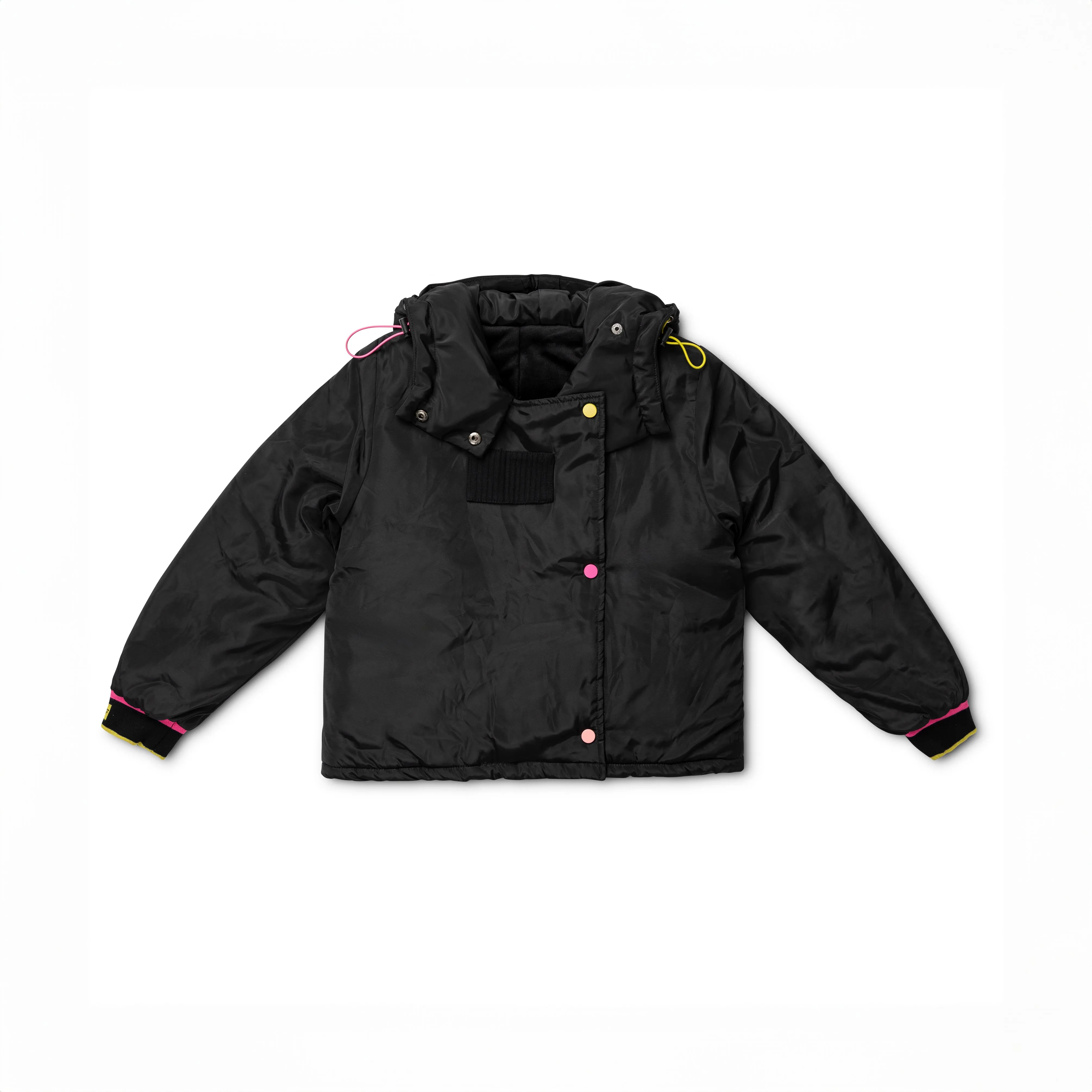 coat colored side snaps contrast - neon