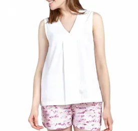 Cotton cross front night top [White]