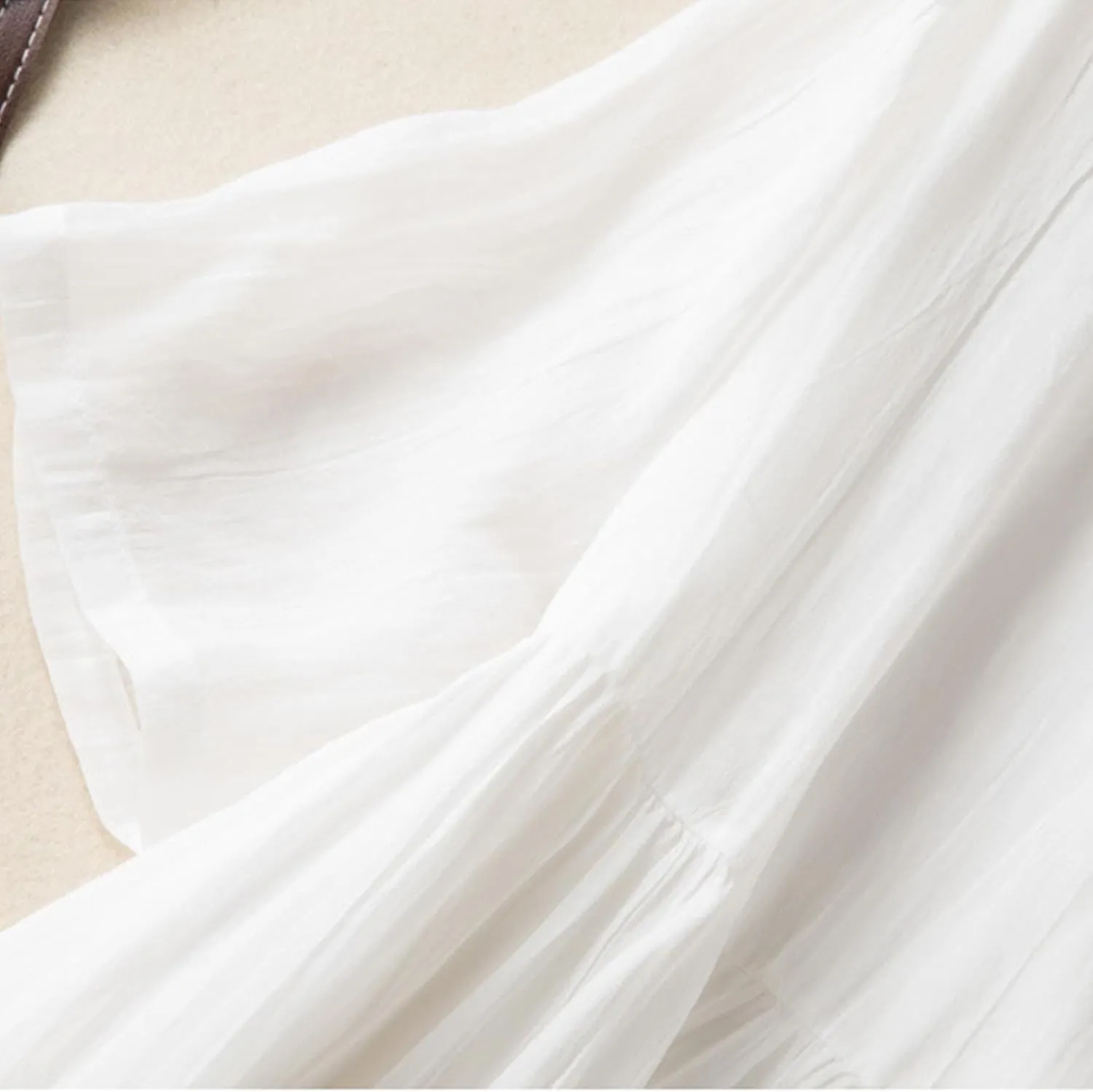 Cotton Linen Maxi Dress for Women Casual 3/4 Sleeve Crew Neck Long Dresses Flowy Boho Beach Vacation Sundress