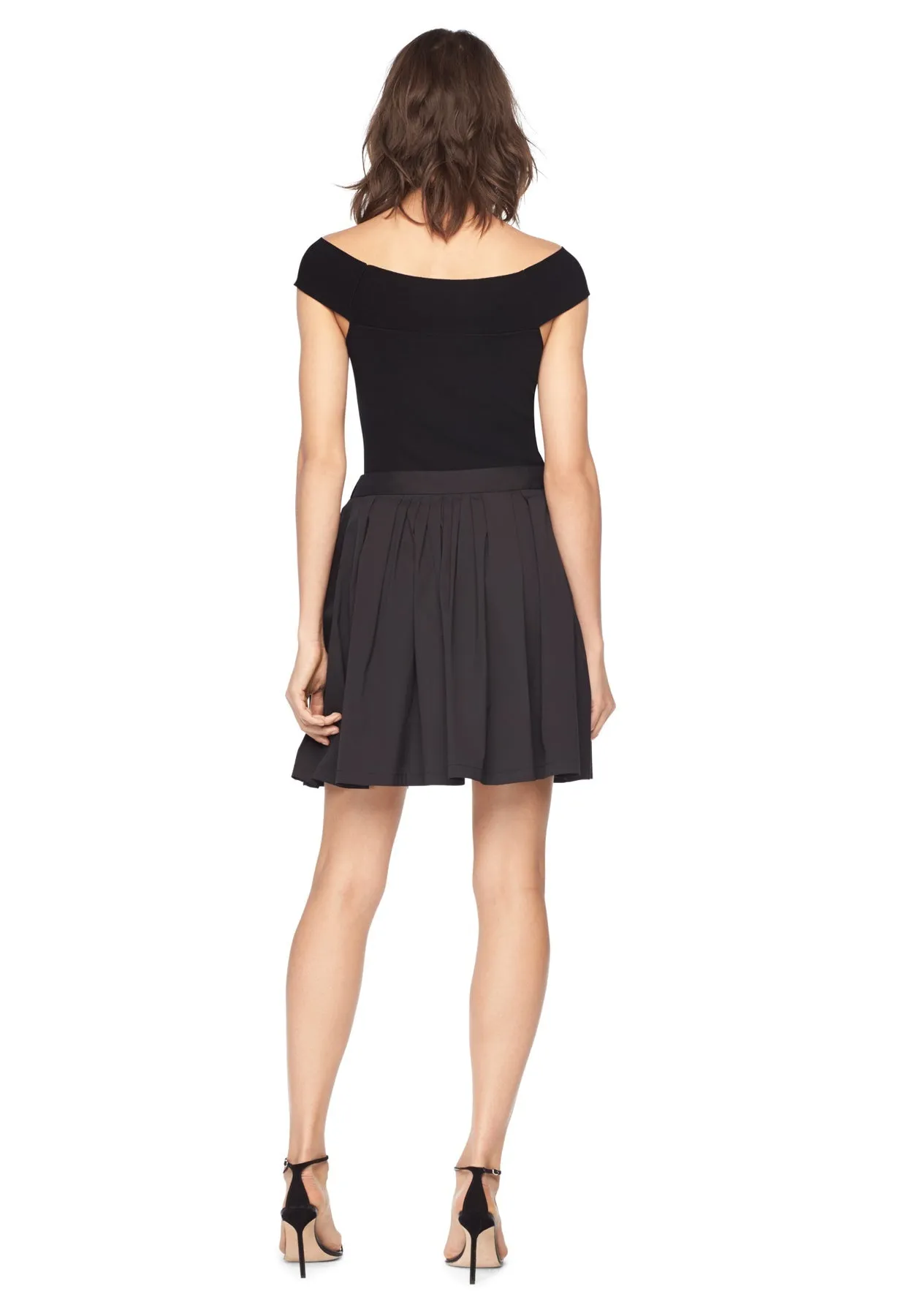 Cotton Stretch Poplin Wrap Mini Skirt