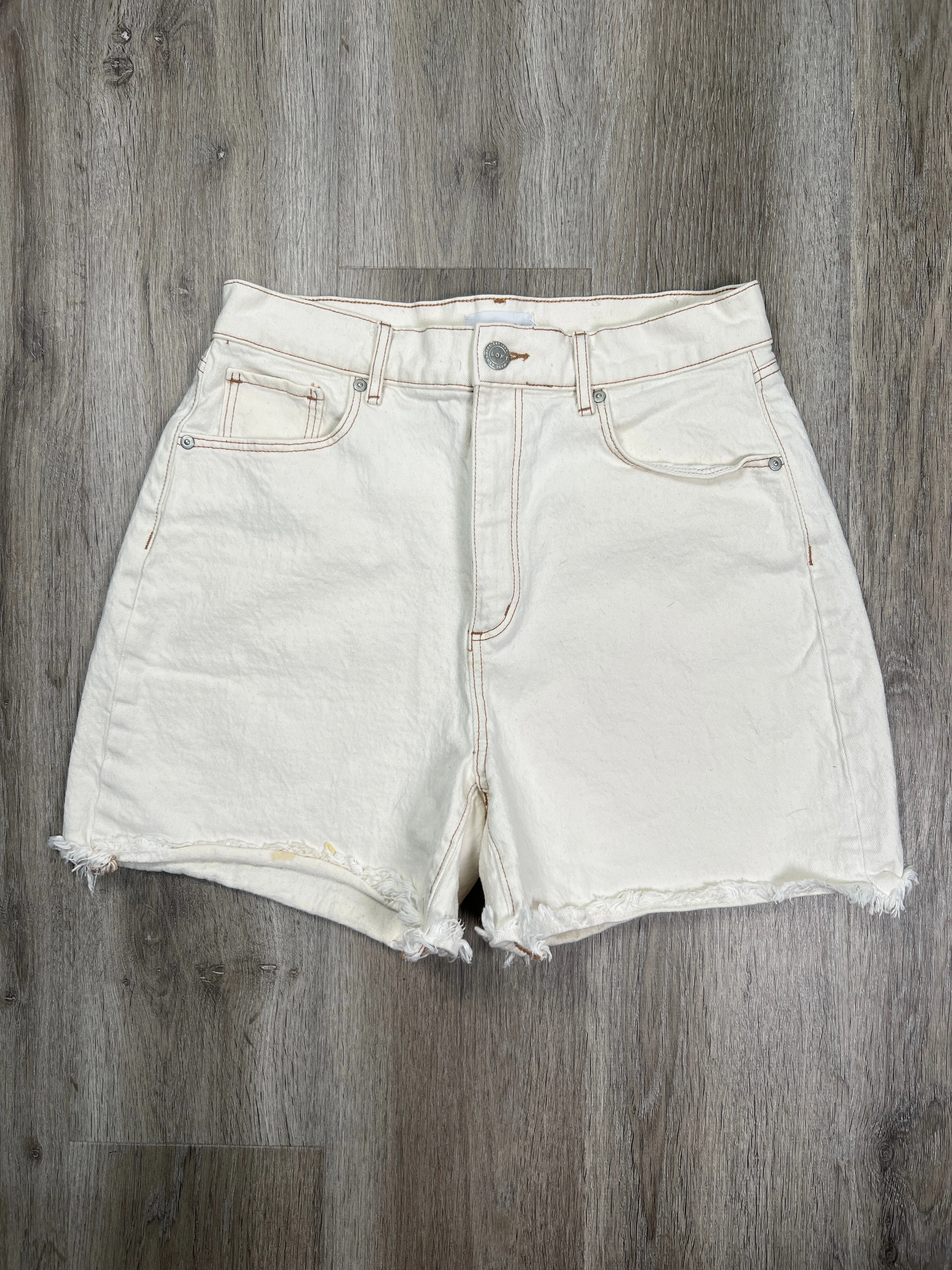 Cream Denim Shorts Loft, Size S
