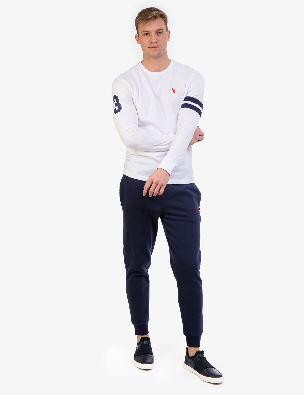 CREW NECK LONG SLEEVE LOGO T-SHIRT