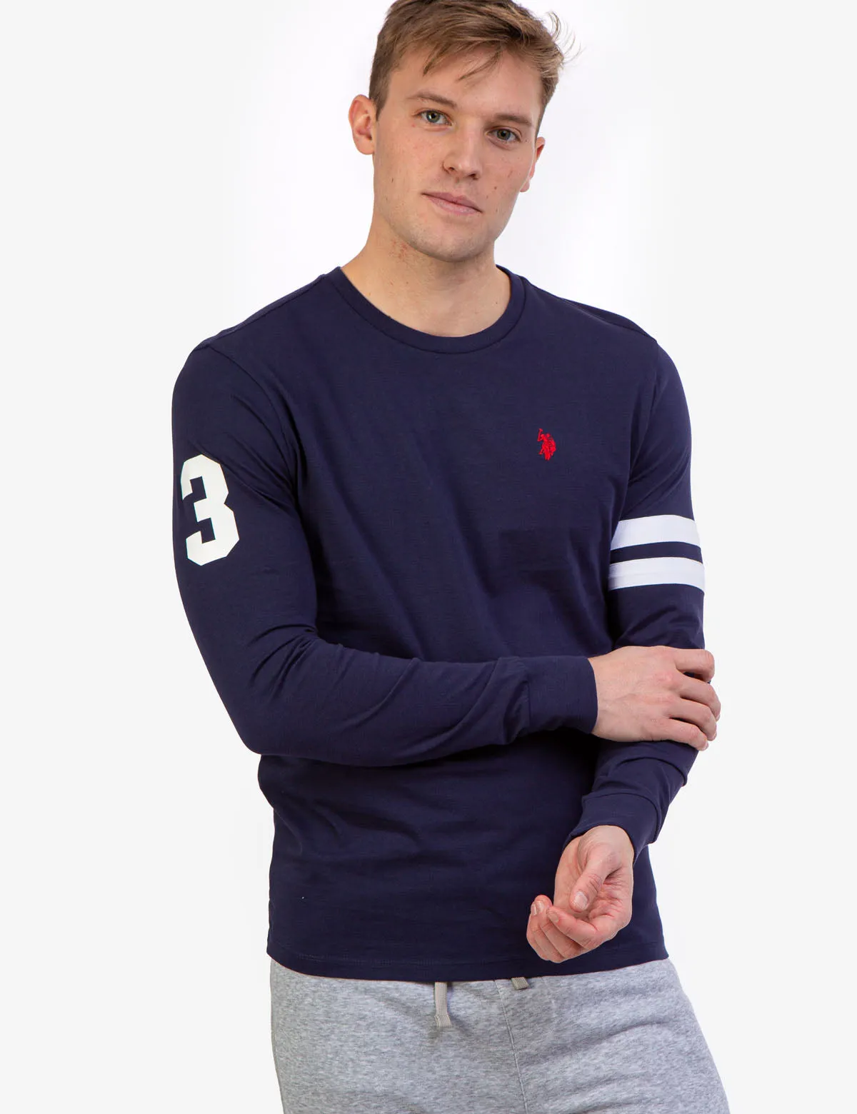 CREW NECK LONG SLEEVE LOGO T-SHIRT