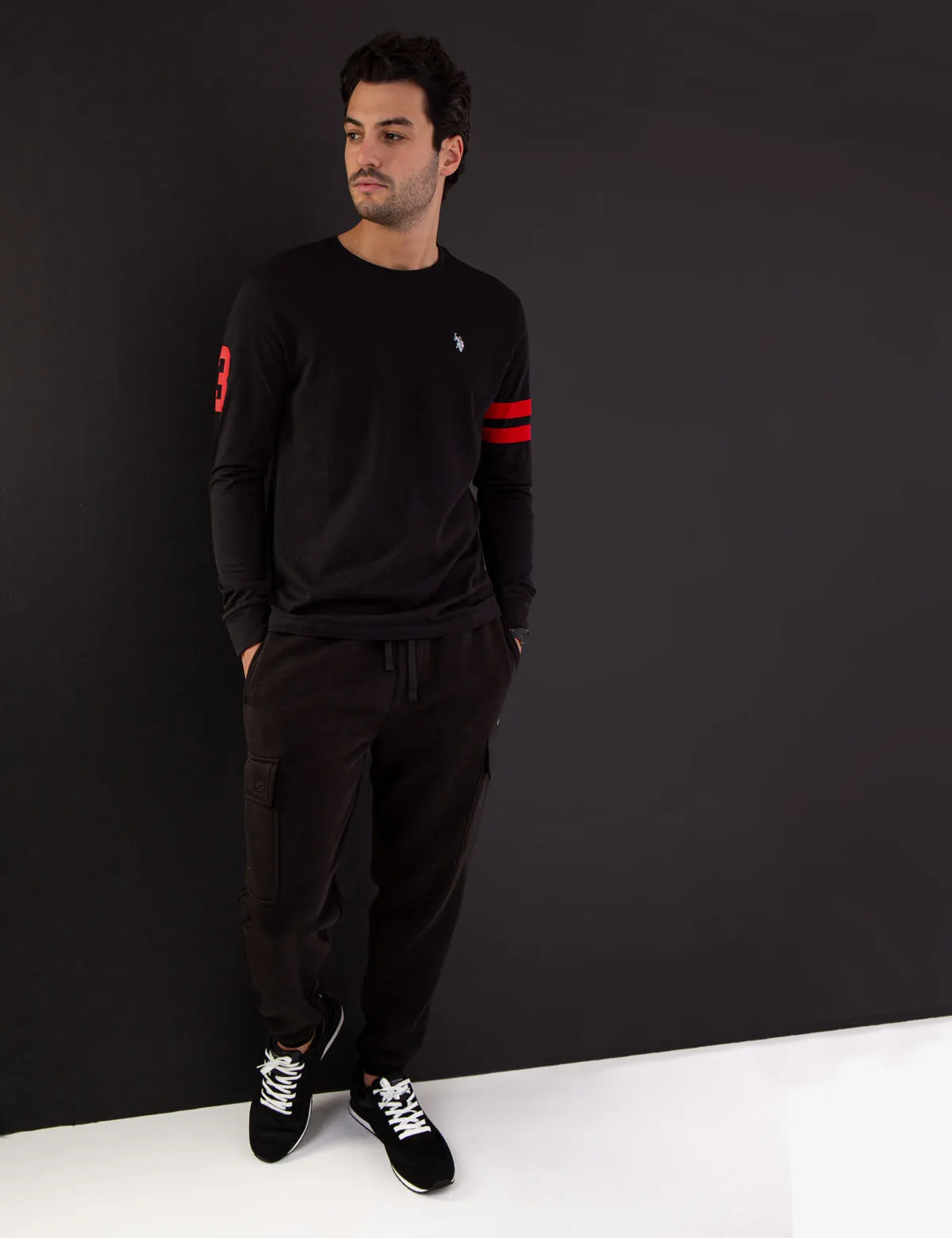 CREW NECK LONG SLEEVE LOGO T-SHIRT