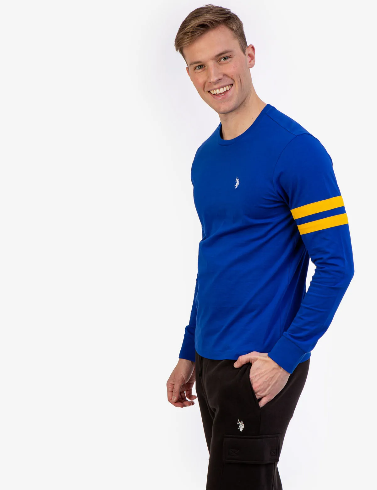 CREW NECK LONG SLEEVE LOGO T-SHIRT