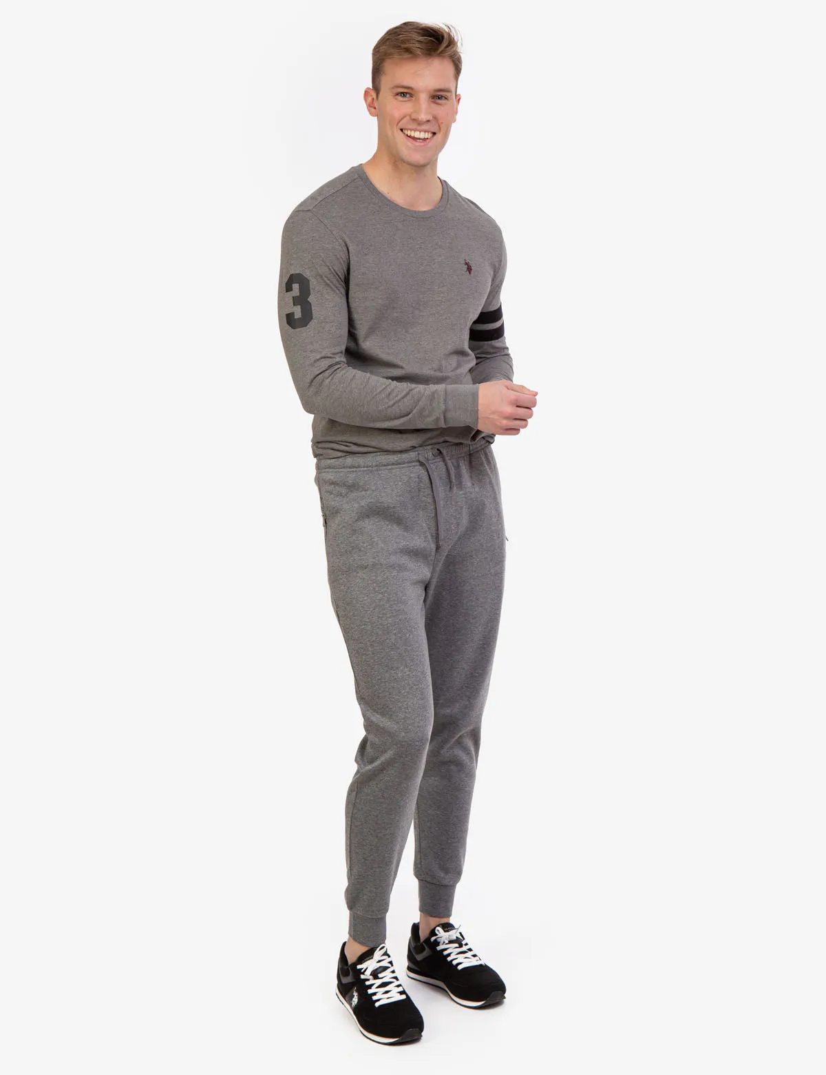 CREW NECK LONG SLEEVE LOGO T-SHIRT