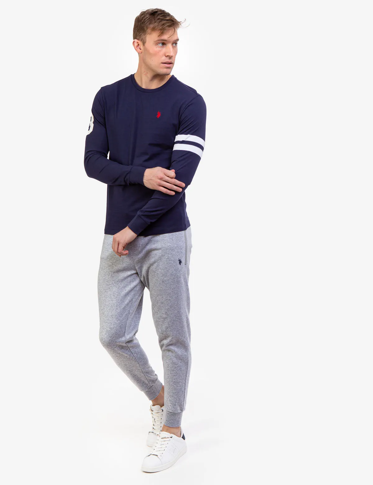 CREW NECK LONG SLEEVE LOGO T-SHIRT