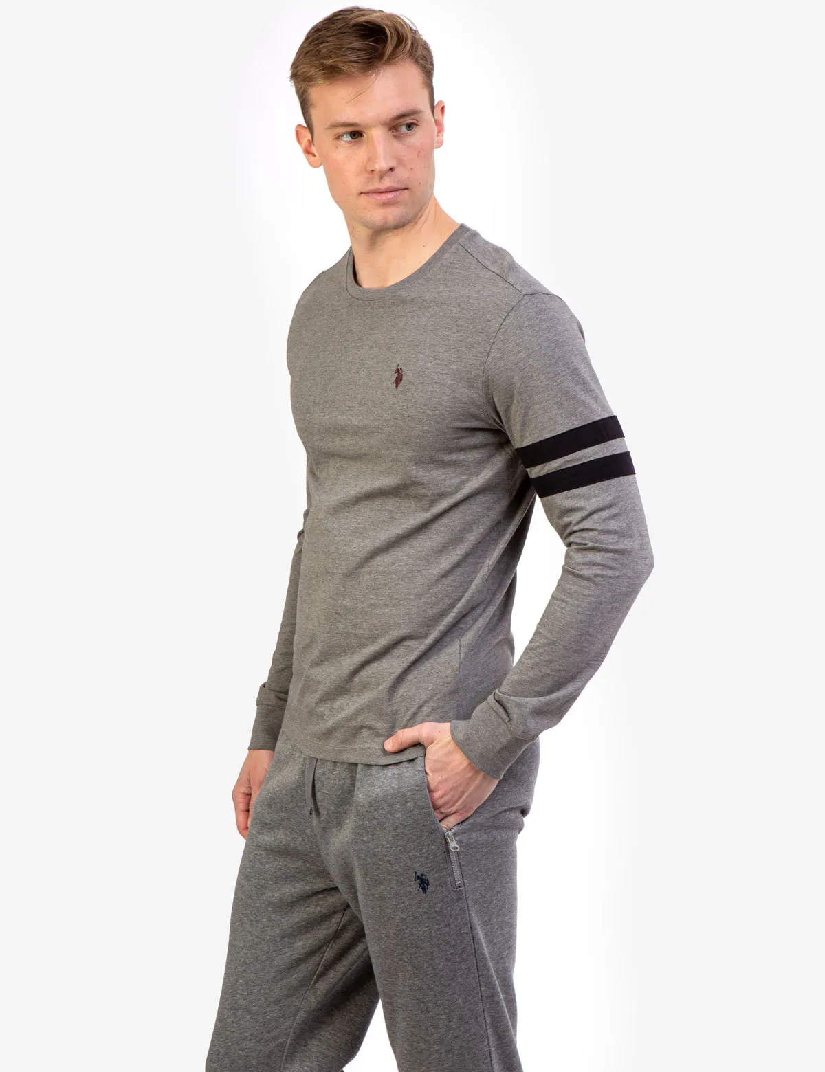 CREW NECK LONG SLEEVE LOGO T-SHIRT