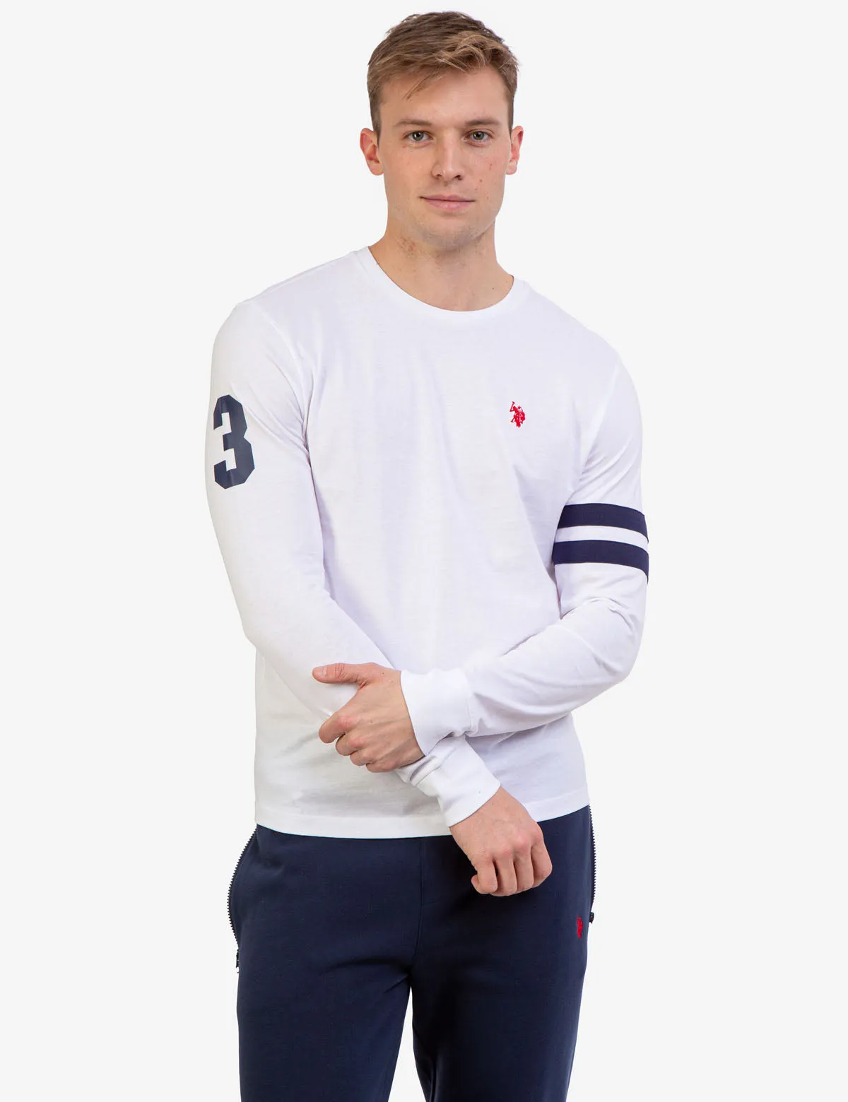 CREW NECK LONG SLEEVE LOGO T-SHIRT