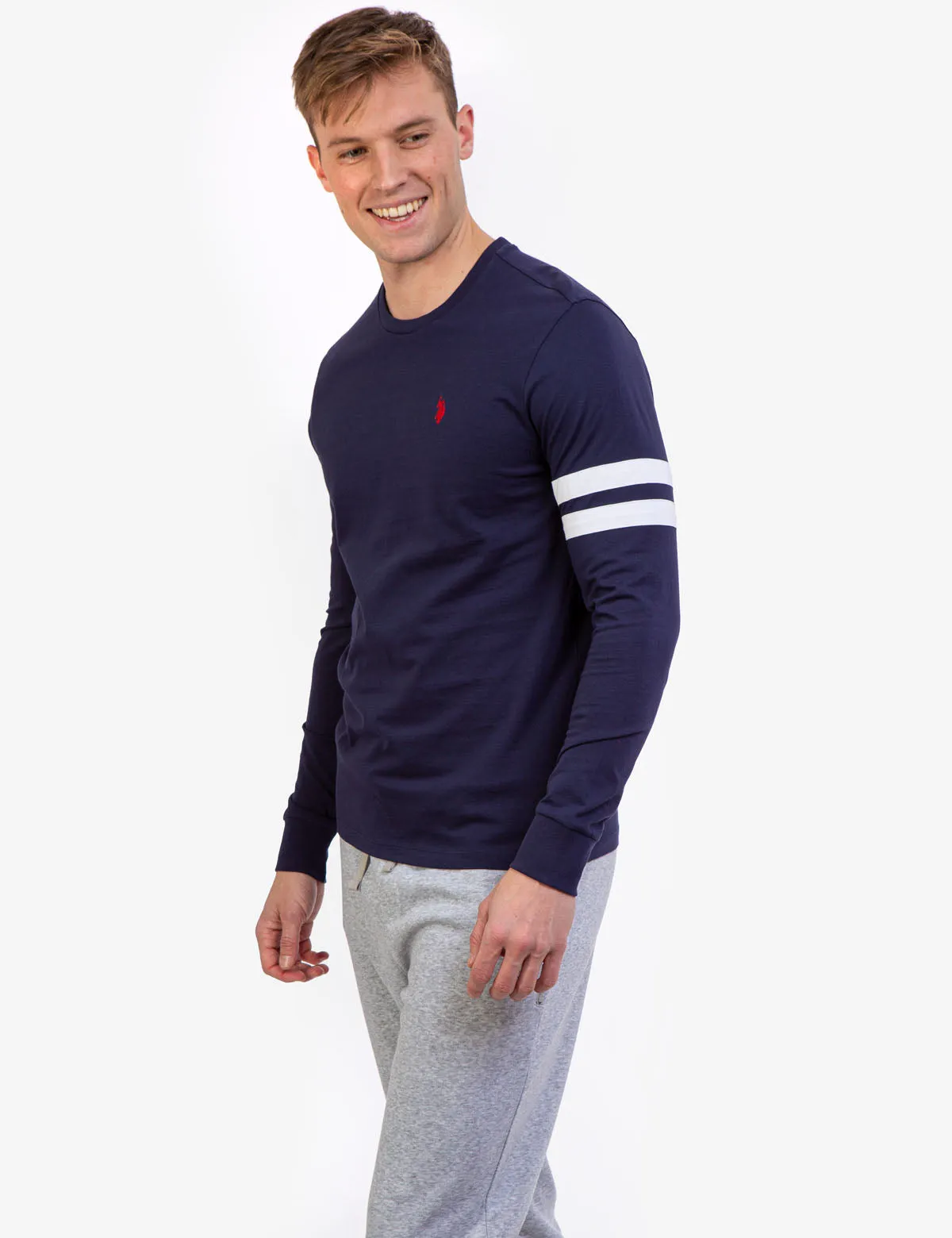 CREW NECK LONG SLEEVE LOGO T-SHIRT