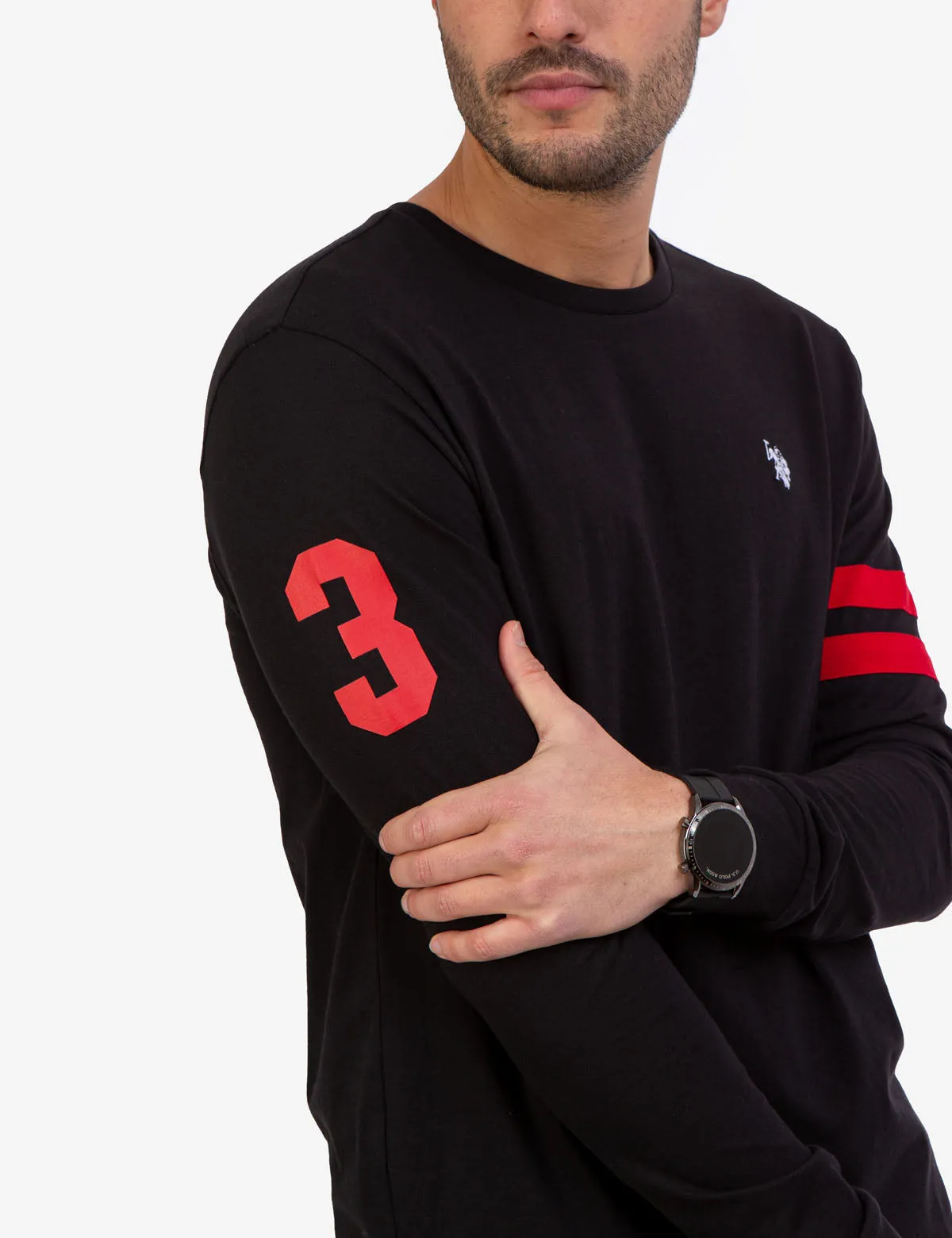 CREW NECK LONG SLEEVE LOGO T-SHIRT