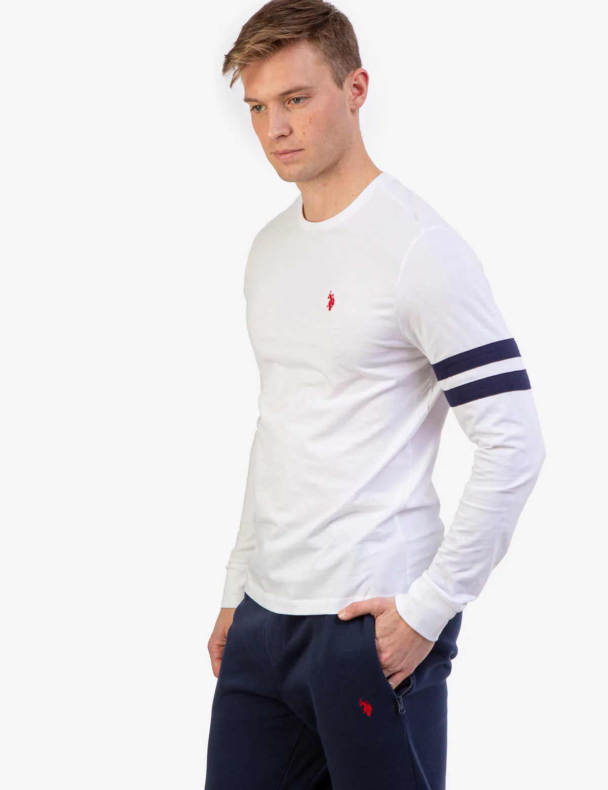 CREW NECK LONG SLEEVE LOGO T-SHIRT
