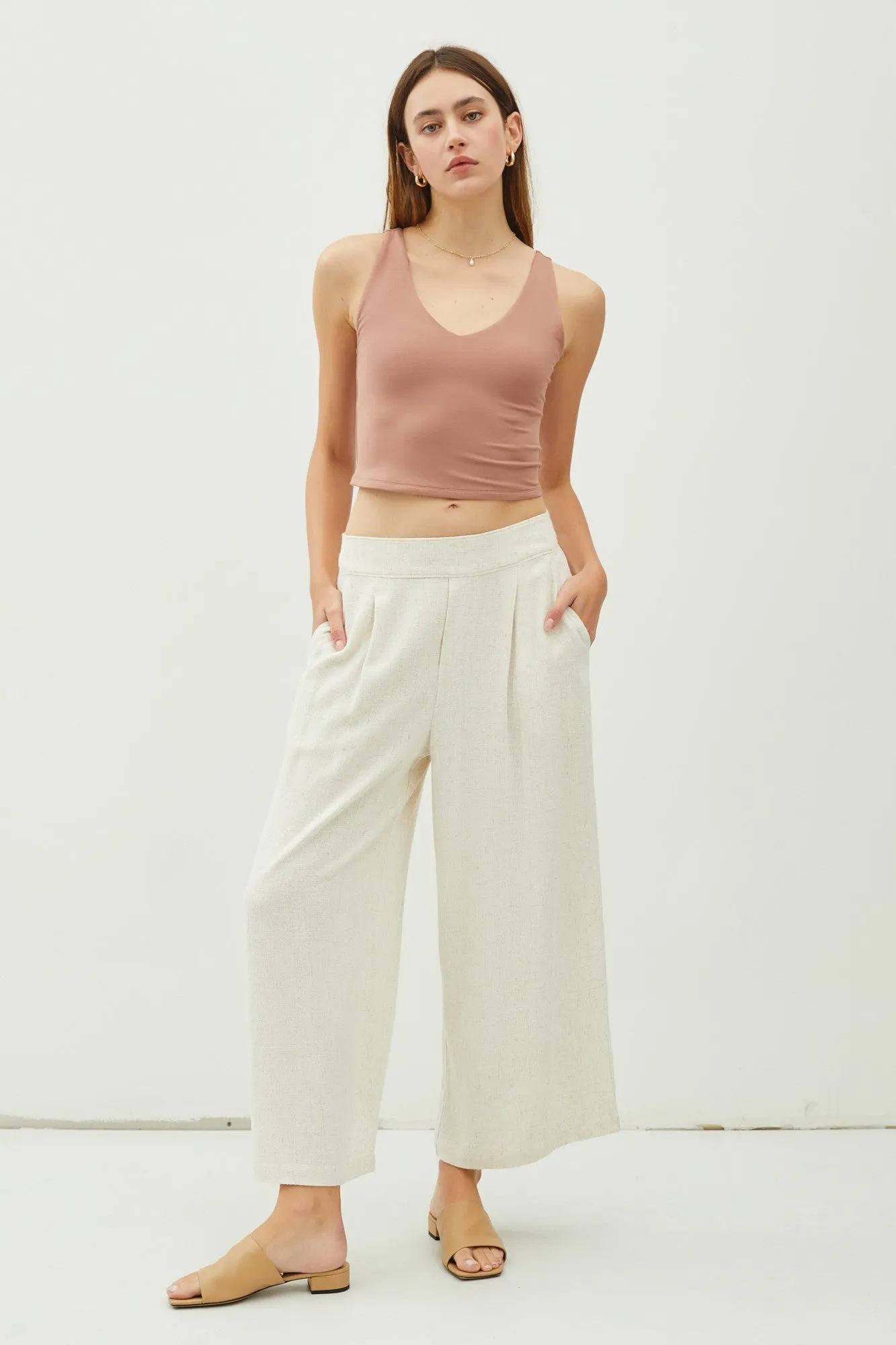 Crop V Neck Tank