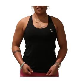 Cross Back Tank - Black
