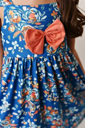 Dark Blue Floral Dress