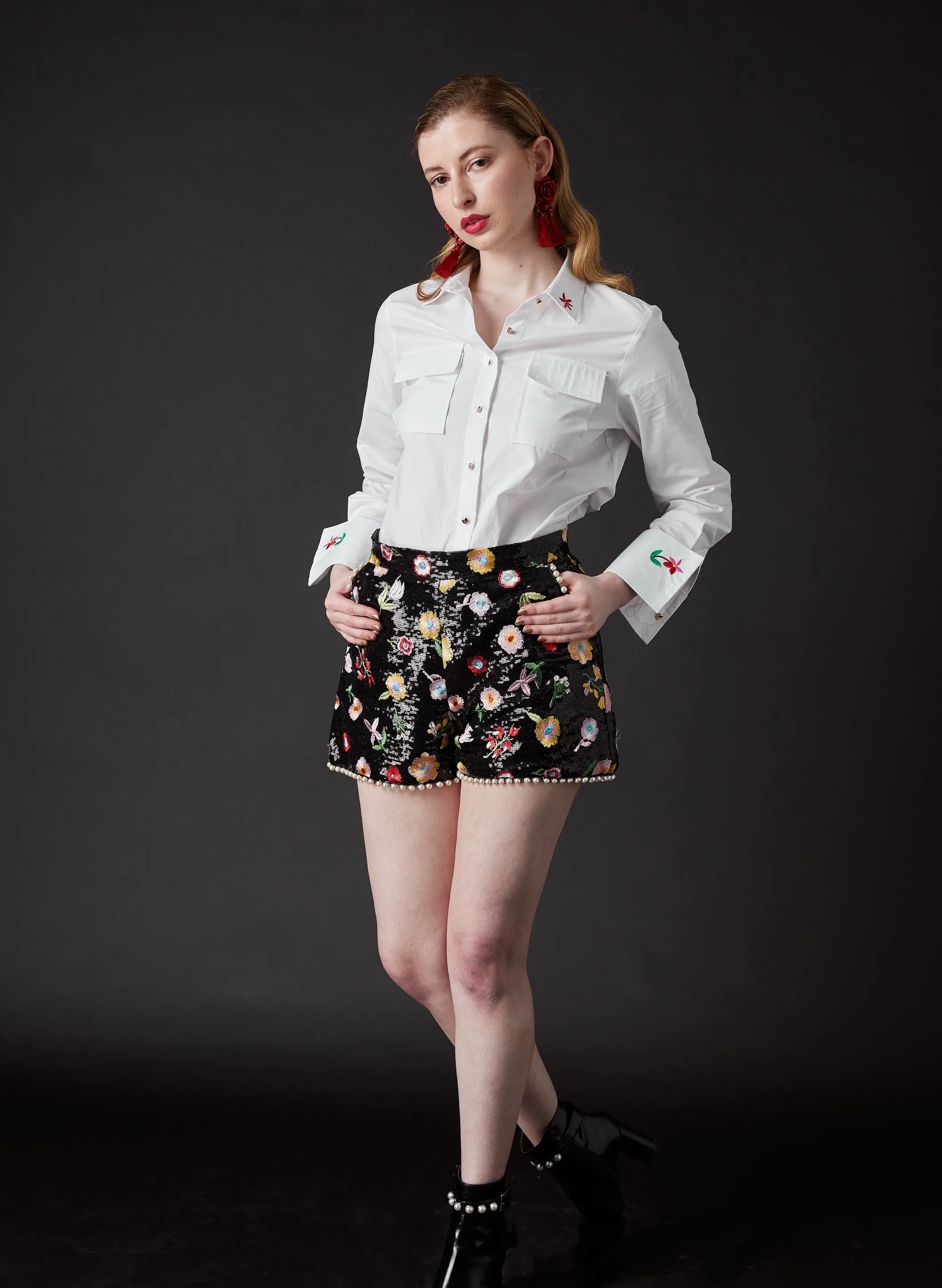 Derling Embroidered Shorts