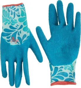 DIGZ Long Cuff Stretch Knit Garden Gloves with Full Finger Latex Coating