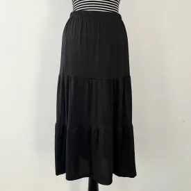 Edie Tier Midi Skirt - Black