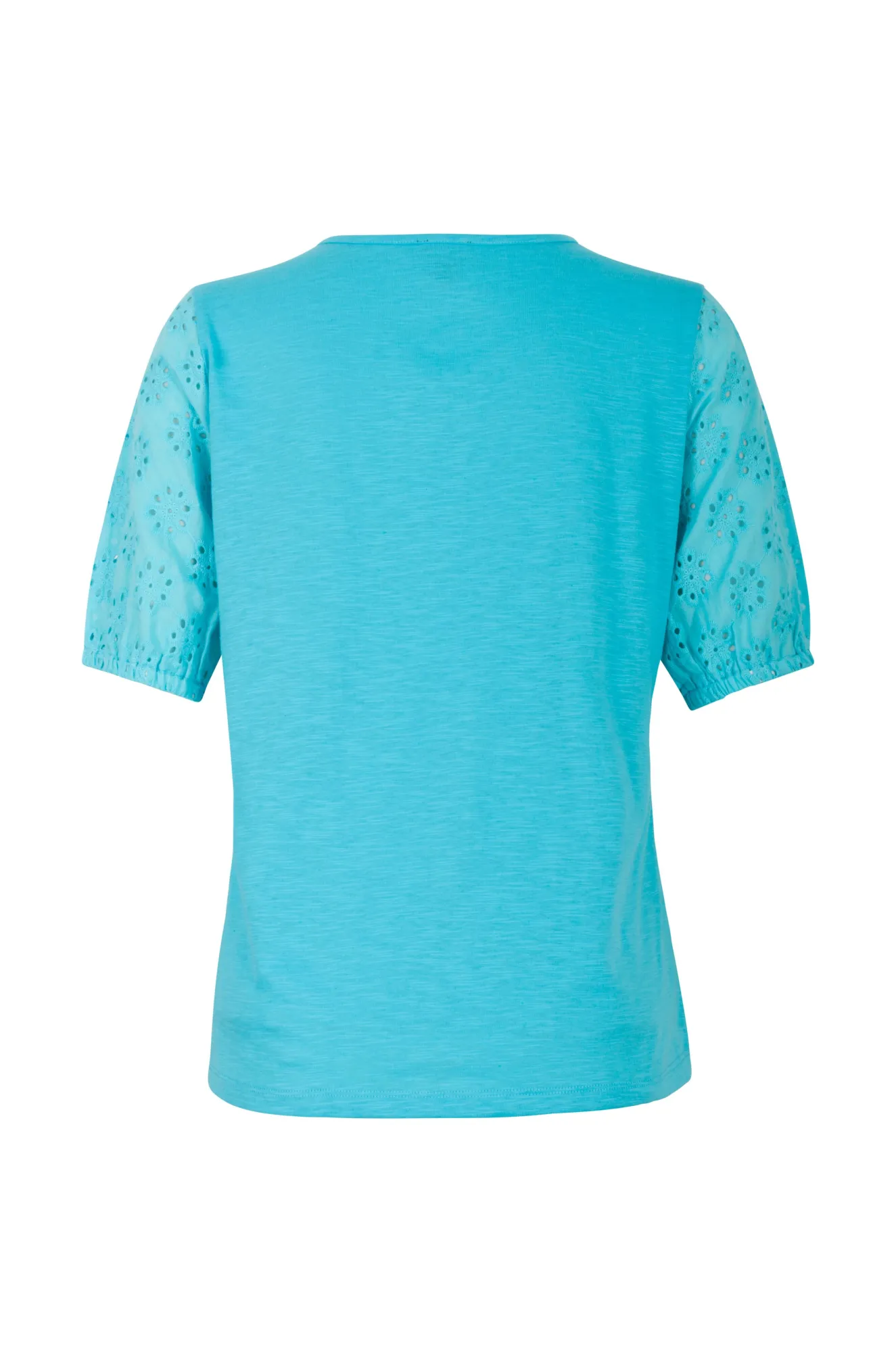Embroidery detail Cotton Rich Top | AQUA | 6966AR