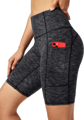 Ewedoos Biker Shorts Women Tummy Control Workout Shorts with 3 Pockets High Waisted Compression Gym Running Yoga Shorts Women