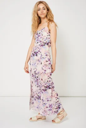 Floral Pattern Split Front Maxi Dress Ex-Branded