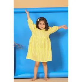 Floral Twines on Yellow Kids Dress
