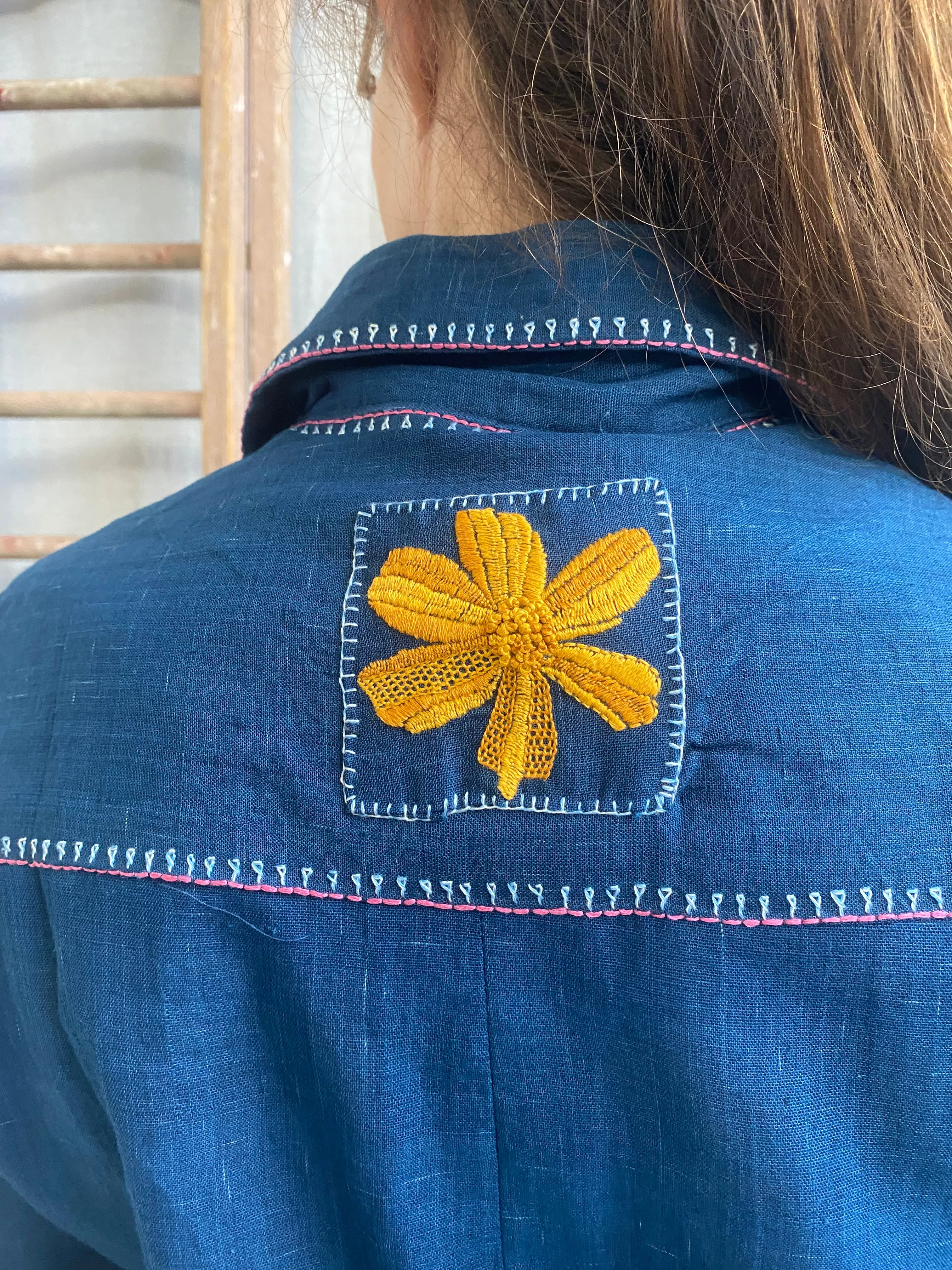 Flowers of Our Valley Shirt Dress – Blue