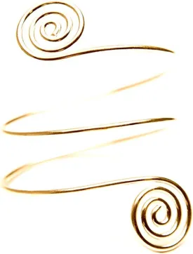 Fodattm Spiral Bracelet Armband Bangle for Women Lady Bridal Metal Upper Arm Cuff Armlet Gypsy Boho Armband (Gold)