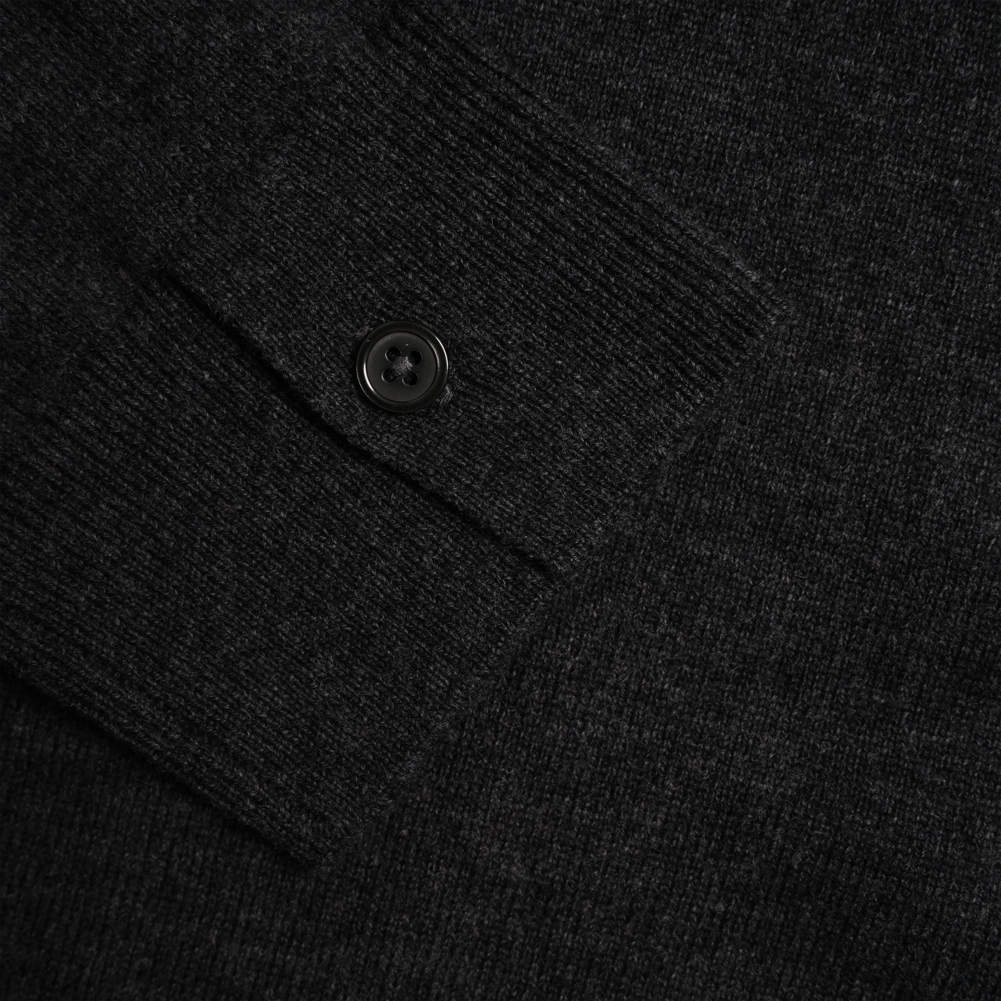 Elegant Charcoal Merino Wool French Cuff Turtleneck Sweater for Men