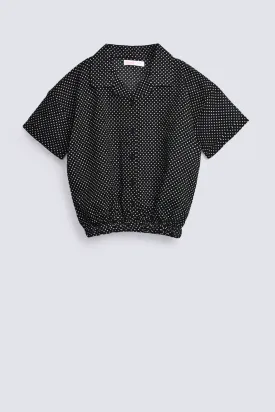 GIRLS POLKA DOT DROP SHOULDER SHIRT
