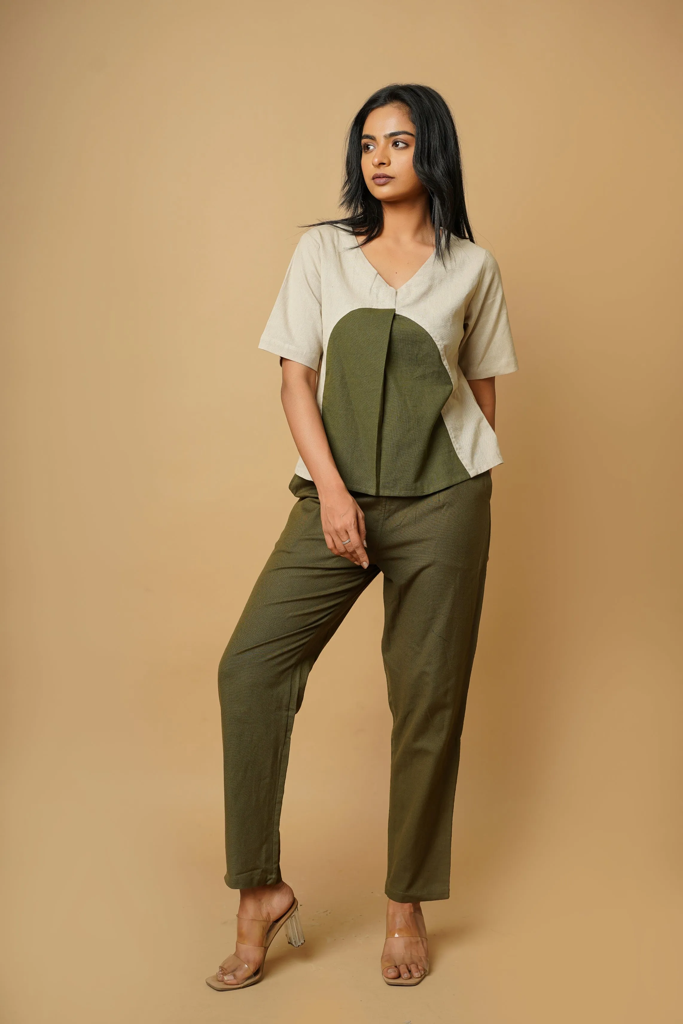 Green Cotton Circular Top