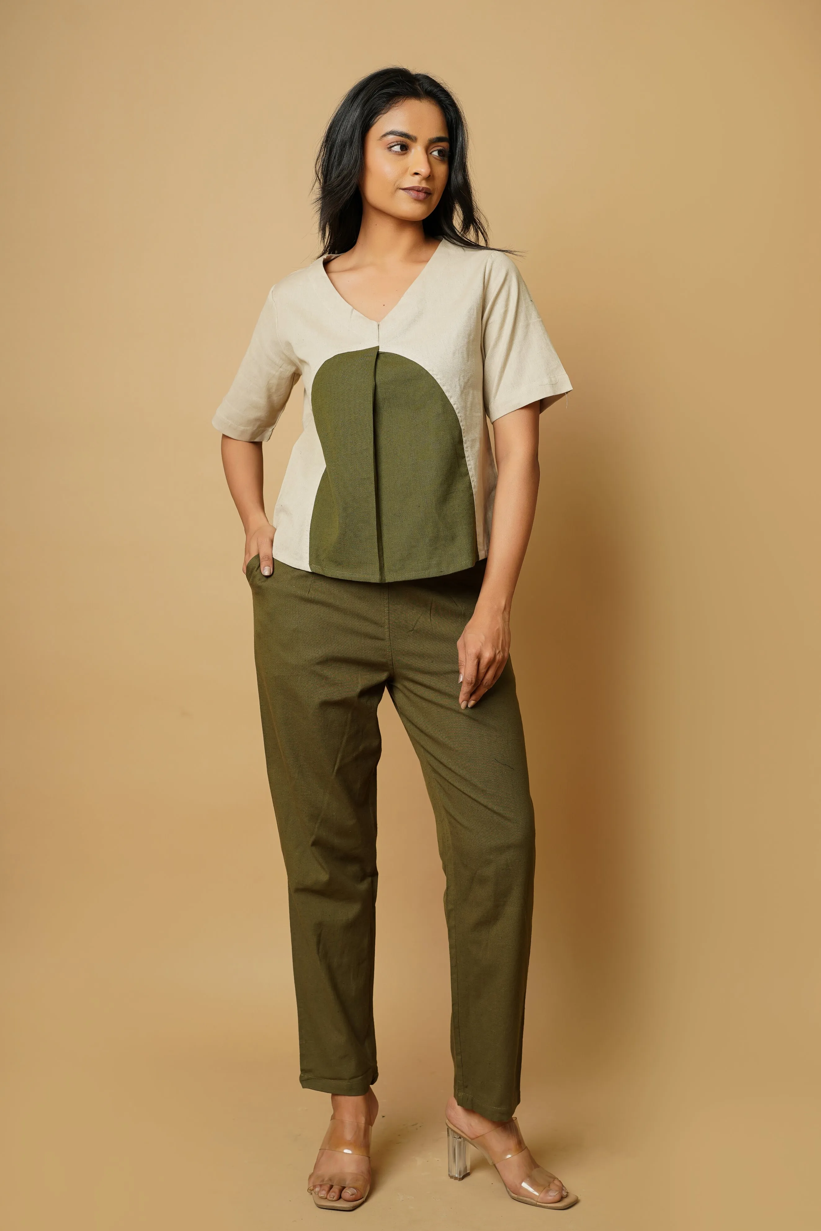 Green Cotton Circular Top