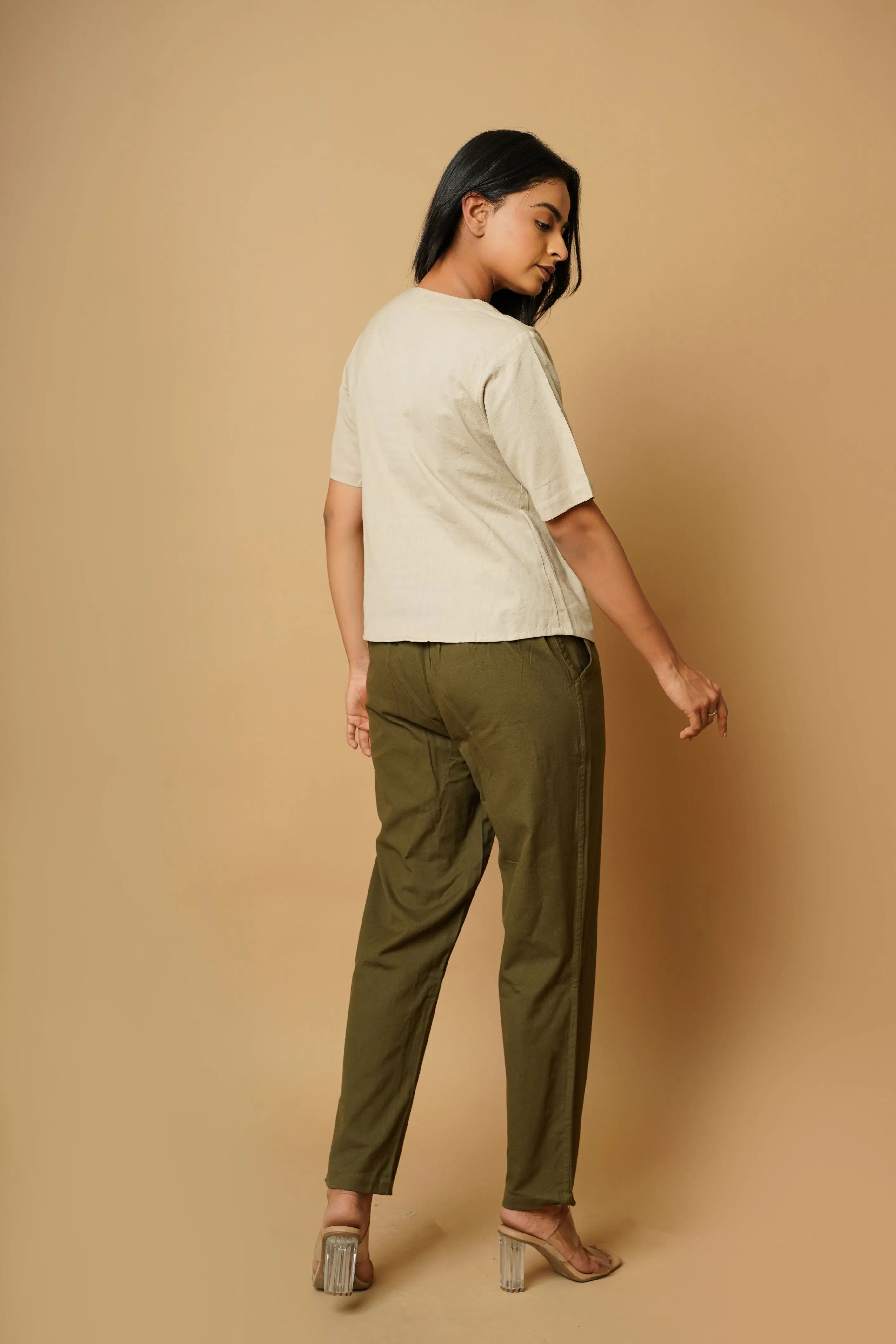 Green Cotton Circular Top