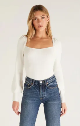HADLEY SWEATER TIE TOP | SAND | BLACK