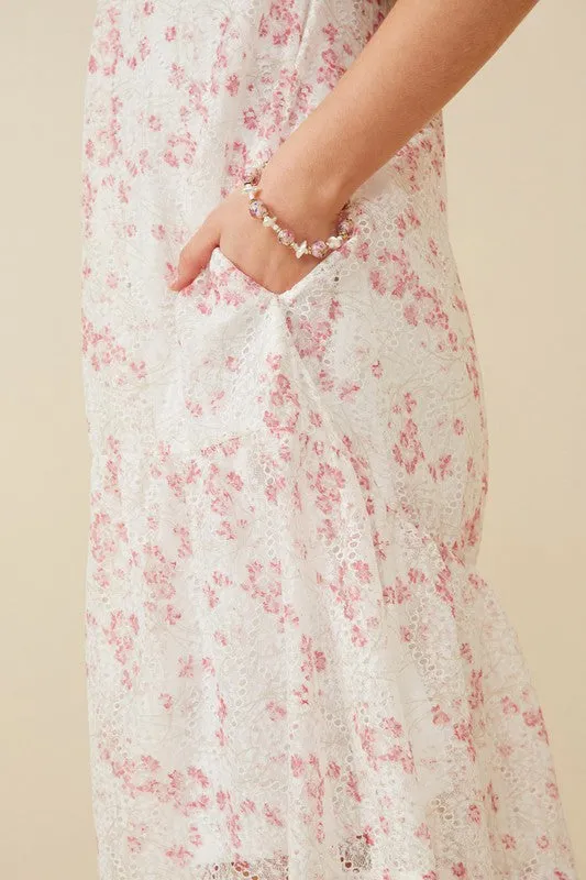 Hayden Floral Eyelet Cap Sleeve Dress