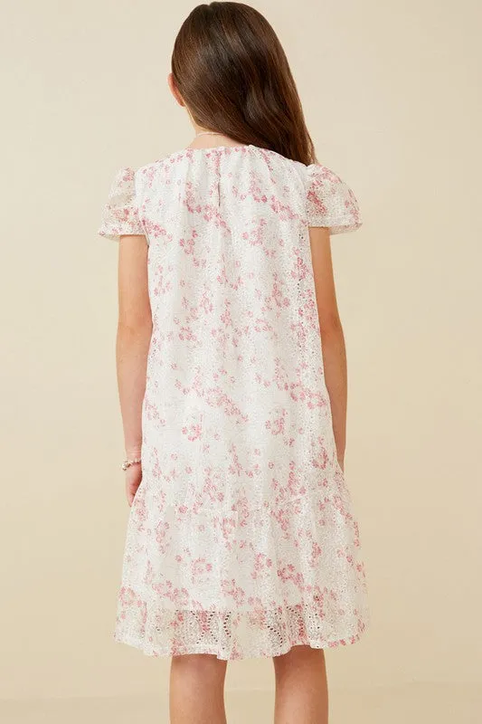 Hayden Floral Eyelet Cap Sleeve Dress