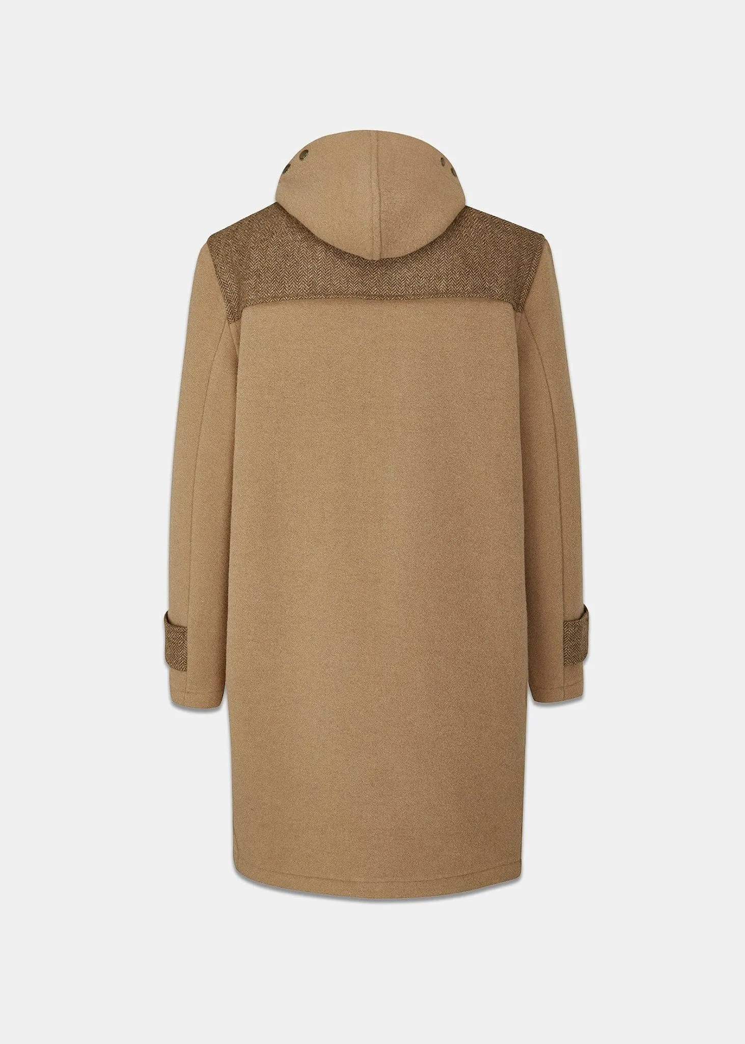 Contrast Herringbone Monty Coat in Camel Color