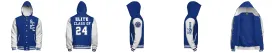 Hooded Cotton Fleece Varsity Jacket With No Lining