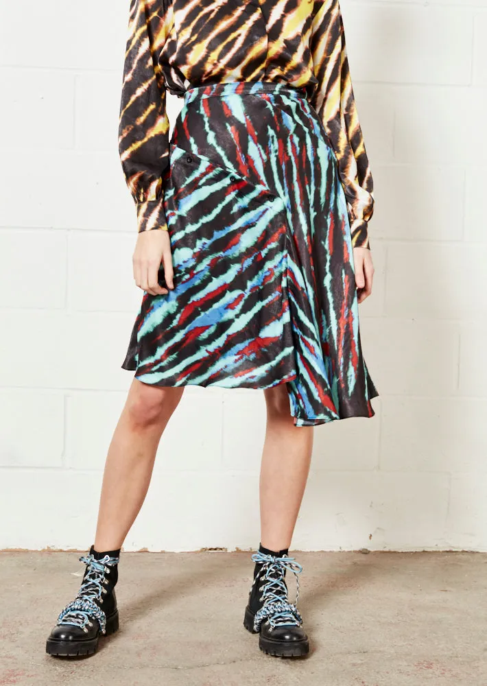 House of Holland Asymmetric Tie Dye Mini Skirt