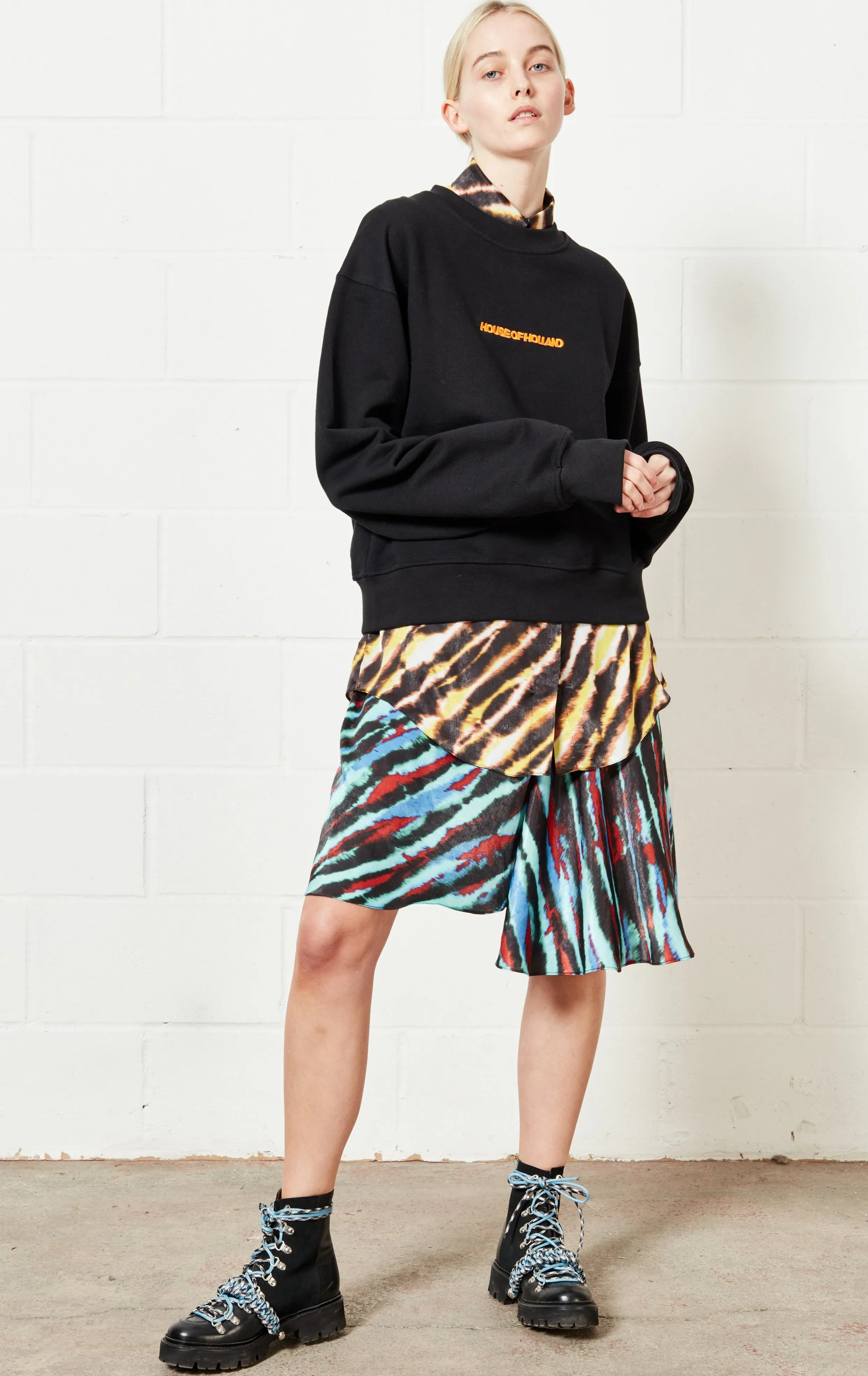 House of Holland Asymmetric Tie Dye Mini Skirt